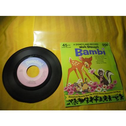 DISNEYLAND BAMBI 1975 45 RPM RECORD!!! $15.00 Shipped!! This mid 70's 45 RPM,,,