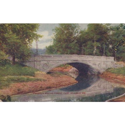 ZAYIX US Postcard Franklin Bridge, Forest Park, MO Annex Sta. Triplex 0324M0361