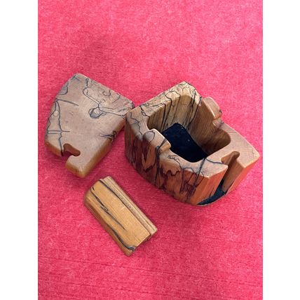 Unique Puzzle Box Handmade Vintage SIGNED Wooden Gift Box Trinket Box