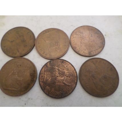 UK / GB - 30 - 1d (one penny) coins - dated 1967 #5