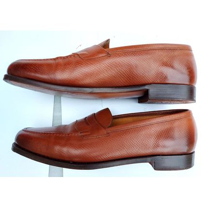 EDWARD GREEN MENS CHESTNUT GRAIN ANTIQUE CALF LEATHER LOAFERS & SOLE 7 1/2/8 E