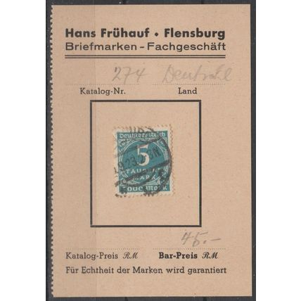 Mi: 274 used 1923 Cat € 22