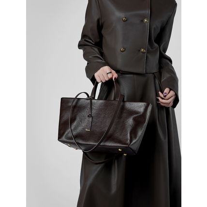 Women Genuine Leather Tote Purse Shoulder Bag Brown
