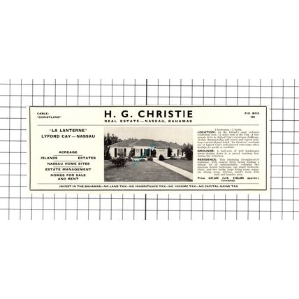 La Lanterne Lyford Cay Nassau Bahamas House Sale Advert - 1967 Clipping