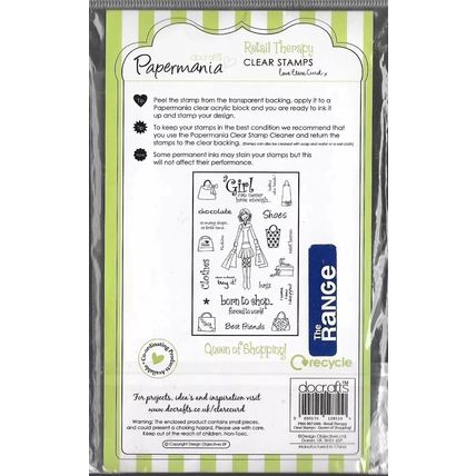 Papermania. Queen of Shopping Stamp Set. Stamping Cardmaking Scrapbooking Crafts