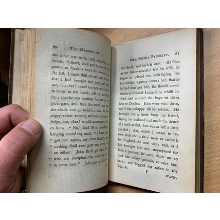 RARE* 1787 THE MEMOIRS OF MRS SOPHIA BADDELEY VOL 5 ELIZABETH STEELE BOOK (T3)