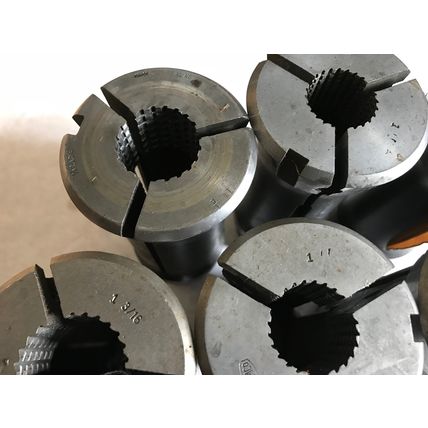 LOT 6 NAMCO 1", 1-1/8,1-3/16,1", 1 1/8,1 3/16 ACME GRID ROUND COLLETS,AJ
