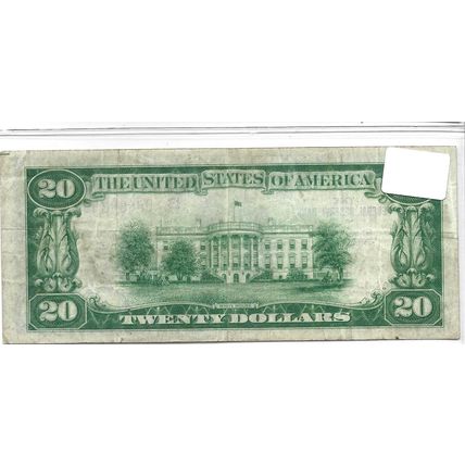 1929 National currency federal reserve Bank of New York $20.00 bill XF