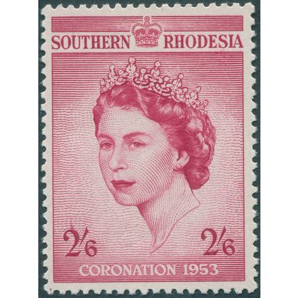 Southern Rhodesia 1953 2s.6d. carmine Coronation SG77 MNH