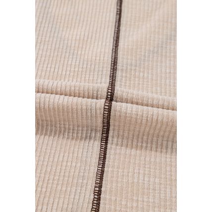 Parchment Crochet Detail Exposed Seam High Low Loose Top