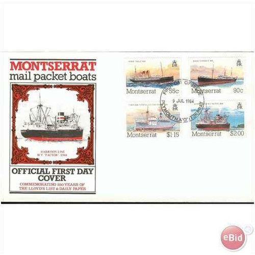 Montserrat FDC 1984 - SG 615-618 - Montserrat Mail Packet Boats