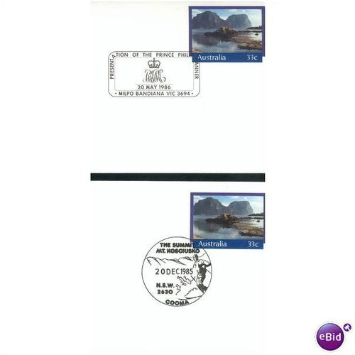 Australia 1985-86 - SHS 33c pre-paid covers x 8