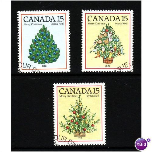 CANADA 1981 CHRISTMAS TREE SG 1023/1025 SET 3 VALS FINE USED