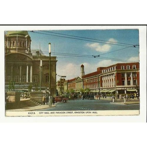 Yorkshire HULL City Hall & Paragon Street Postcard by Lilywhite (KH/C.8)