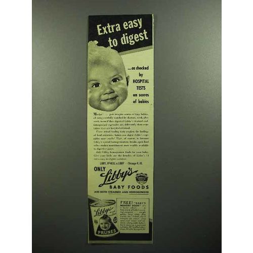 1945 Libby's Baby Food Ad - Easy to Digest