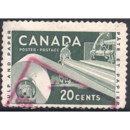 Canada 1953 - SG488 - 20c green - Pulp and Paper - used