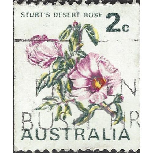 AUSTRALIA, FLOWER, Sturt's Desert Rose, white 1971, 2c, #2