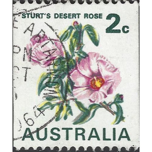 AUSTRALIA, FLOWER, Sturt's Desert Rose, white 1971, 2c, #3