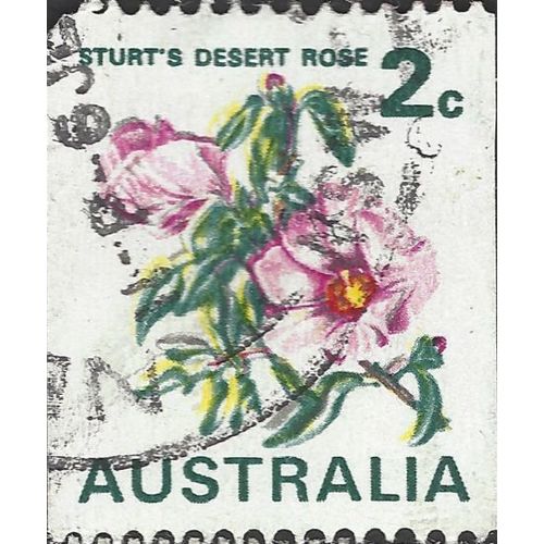 AUSTRALIA, FLOWER, Sturt's Desert Rose, white 1971, 2c, #4