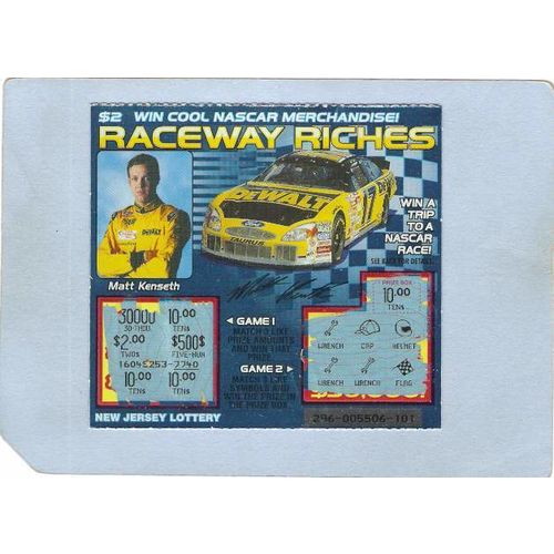 New Jersey Generic Sport Auto Racing New Jersey Instant Lottery Ticket Rac~373
