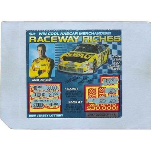 New Jersey Generic Sport Auto Racing New Jersey Instant Lottery Ticket Rac~371