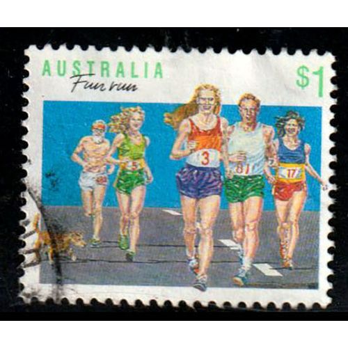 Australia 1990 Sport Fun Run $1.00 Used Stamp.