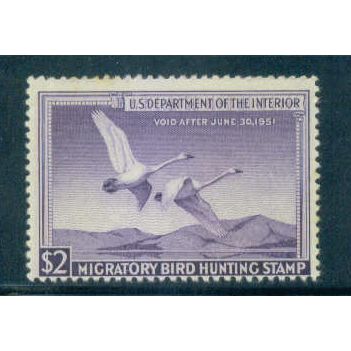 RW17 $2 Trumpeter Swans in Flight Just Clears MLH C1007