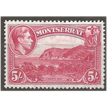 1938 SG110 5/- Rose-Carmine Perf 13 Mounted Mint .. ..