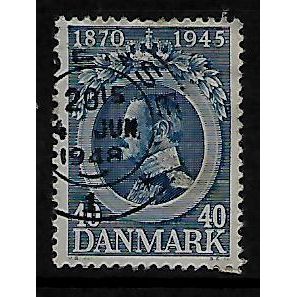DENMARK 1945 75th BIRTHDAY KING CHRISTIAN X 40 ORE BLUE SG 345 FINE USED