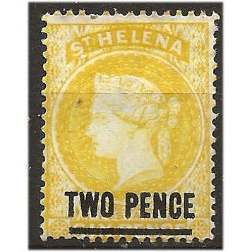 St Helena 1894 SG39 2d Yellow Wmk Crown CA Mounted Mint ...