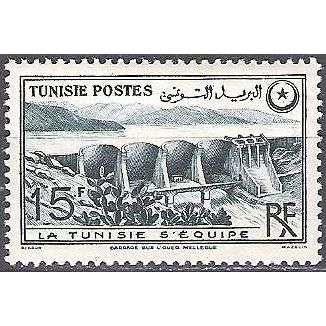 Tunisie 1949 Michel 356 Neuf * Cote (2005) 3.20 € Barrage sur l'Oued Mellègue