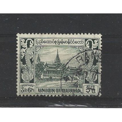 Burma.SG107 3a 6p Royal Palace (Green).Fine Used.Jul25c