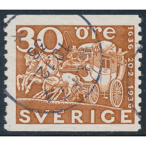 Sweden Facit 251/Scott 256, 30ö brown Postal Service Anniversary, FVF used stamp