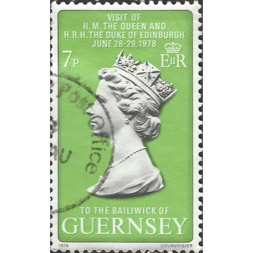 GUERNSEY, Visit of Queen Elizabeth II, green 1978, 7p