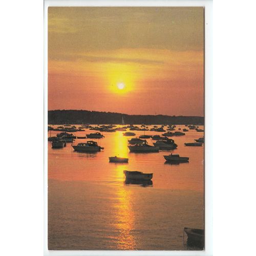 Sunset over Brownsea Island Dorset Postcard PT2439