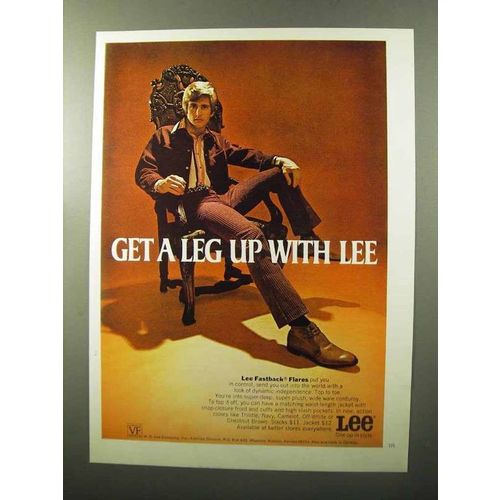1970 Lee Fastback Flares Ad - a Leg Up With Lee