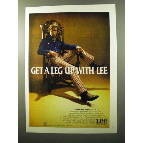 1970 Lee Fastback Flares Ad - Get a Leg Up