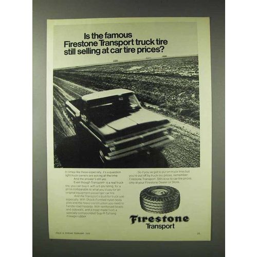 1976 Firestone Transport Truck Tires Ad - Tire Prices