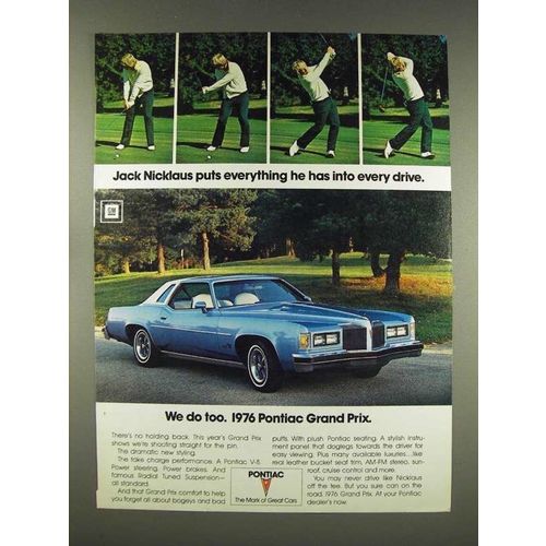 1976 Pontiac Grand Prix Car Ad - Jack Nicklaus
