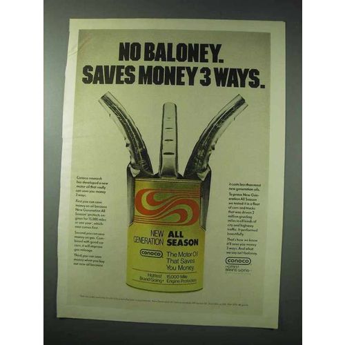 1978 Conoco New Generation All Season Motor Oil Ad