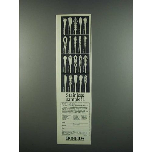 1984 Oneida Silverware Ad - Stainless Sample