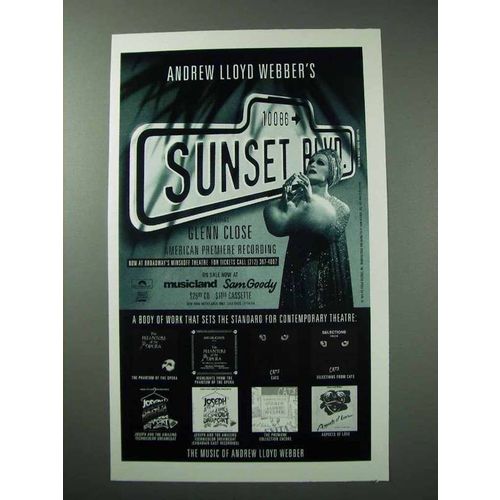 1994 Sunset Blvd. Album Ad - Glenn Close