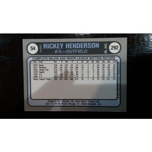 1981 Fleer Star Sticker Card # 054 Rickey Henderson Excellent (5) Athletics