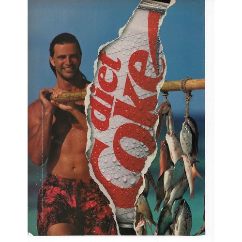 Diet Coke Full 2 page Printed Ad March 1993 Glamour Magazine