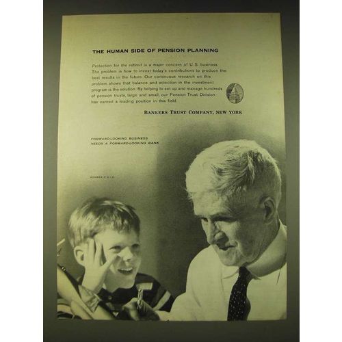 1960 Bankers Trust Company Ad - The human side of pension planning