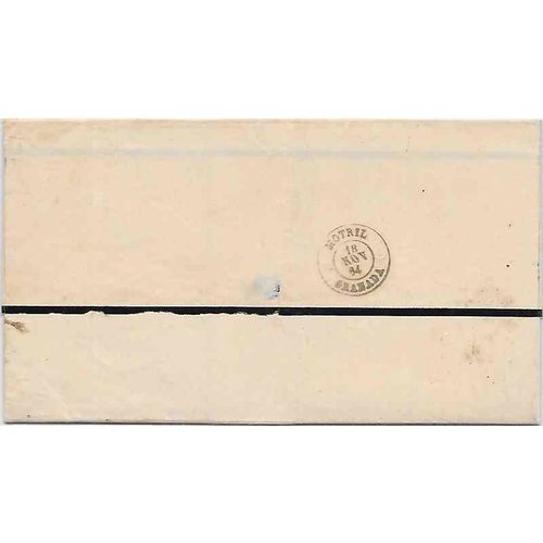 Spain #62 1864 Barcelona to Grenada Motril, Oblite #2 cancel