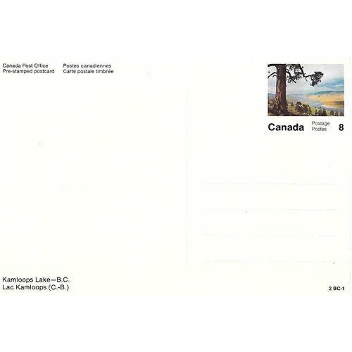 Canada #VC 35 Set 2-BC-1 Postal Card MINT Kamloops Lake, BC