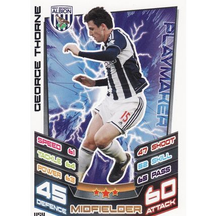 Match Attax Extra 2012/2013 U54 George Thorne West Bromwich Albion