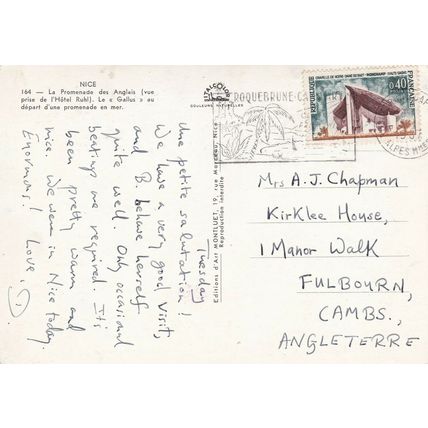 Nice La Promenade des Anglais France Postcard posted 1967 VGC