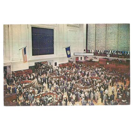THE STOCK EXCHANGE, NEW YORK CITY, USA unused vintage postcard =